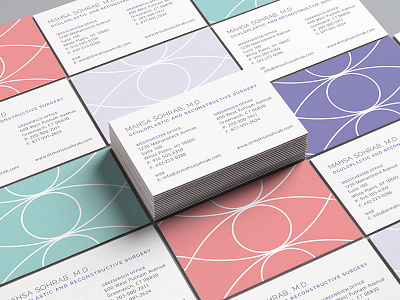 Dr. Sohrab Branding branding business cards cosmetology eyes identity medical minimalist pastel patterns