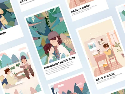 The Warmth of My Grandma and I art bear branding design dog dog illustration fruits girl grangma illustration landscape light logo love nature travel typography ui web winter