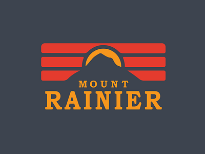 Mount Rainier badge badge branding design flat icon logo mount rainier national park patch retro vector