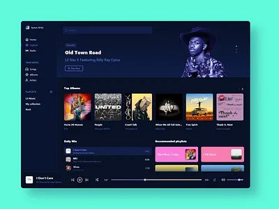 Daily UI 009 - Music Player adobe xd daily ui dailyui listen music music player songs training ui ux uxdesign