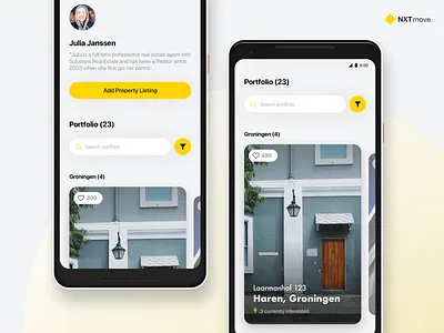 NXTmove: Real Estate concept 1 cards dutch mobile web pixel 2 real estate sketch web