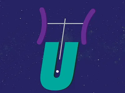 Uranus -Astrotype 36 days of type astrology astronomy astrotype design galaxy illustration lettering logo space typography vector