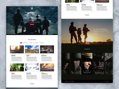 FPS Game A.V.A: DOG TAG Web UI/UX Design about branding character design fps game landing logo newsfeed ui ux web web design website