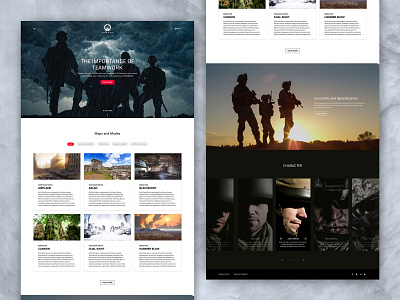 FPS Game A.V.A: DOG TAG Web UI/UX Design about branding character design fps game landing logo newsfeed ui ux web web design website