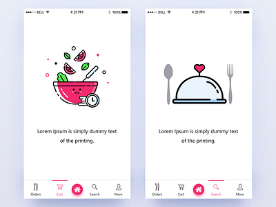 Empty Cart & Restaurant UI app cart restaurant ui clean design interface ui uiux