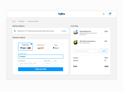 eCommerce Checkout checkout clean ecommerce payment shipping website