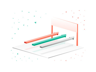 Finish Line 3d designer gradient green grid illustration isometric isometric art landing page orange webdesign