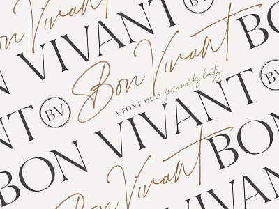 Bon Vivant Collection bon vivant branding calligraphy chic collection font font collection font duo fonts collection handwritten lettering logo modern modern calligraphy script script font signature stylish typeface typography