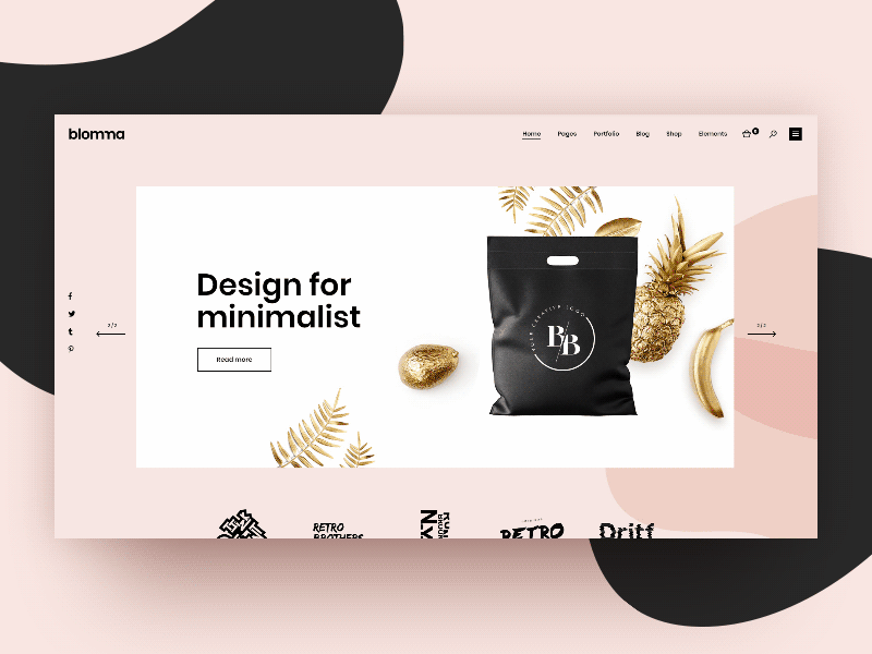 Blomma shop creative shop shop design ui ux wordpress