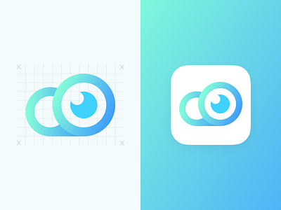 Cloud Camera App Icon Concept app icon blue brand branding camera circle logo clean clever cloud design gradient gradient logo green icon icon design logo logo design logo grid mark simple