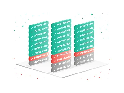 Numbers Table 3d designer gradient green grid illustration isometric isometric art landing page orange webdesign