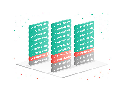 Numbers Table 3d designer gradient green grid illustration isometric isometric art landing page orange webdesign