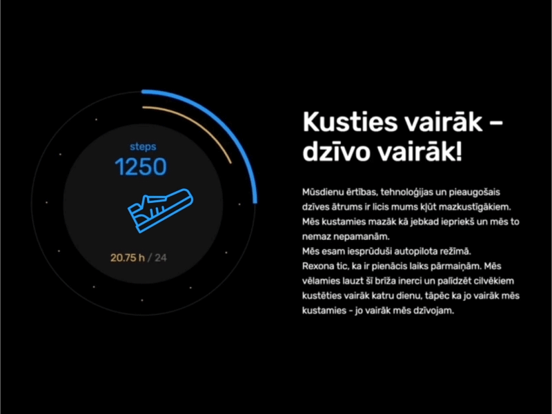 UI Element for Rexona 5000 steps app. ᕕ( ◔3◔)ᕗ 2d animation app design icon run ui ui design user interface