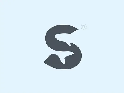 S Shark animal branding icon illustration logo mark s shark type typography yp © yoga perdana