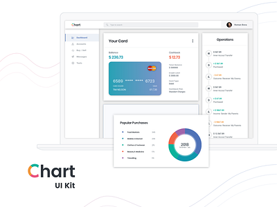 E-banking overview page bank circle dashboard finance free legend linear progress service sketch web