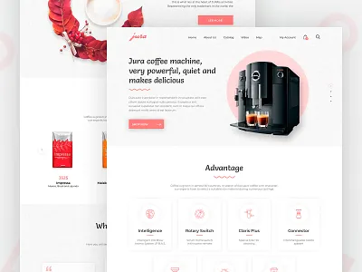 Landing Coffe Machine Jura beautiful coffee coffee bean coffee cup coffee machine coffee shop coffeeshop concept design e commerce home landing machine minimal preview product ui ux web website