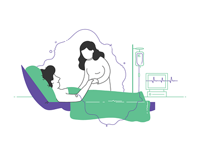 Reanimation charity flat green health healthcare illustration minimalistic patient psychology reanimation vector web