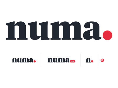 numa FILMS Logo black recording red sanserif simple logo
