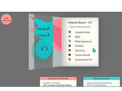 Digital Cv css css animation css grid cv design html5 website