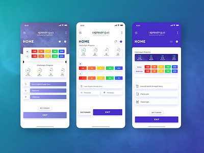 ExpressLingua UI Dashboard Design app app design app designer challenges dashboard dictionary dribbble english flashcards home page home screen learn english learning app progressbar ui uidesign uiux user interface design ux web