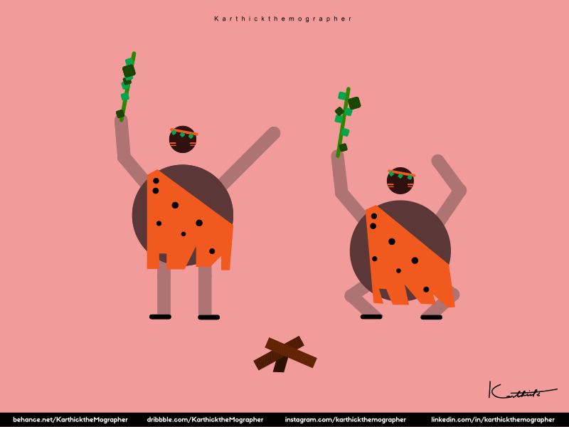 Celebration animation caveman celebration character design design design of the day dribbble illustration vector