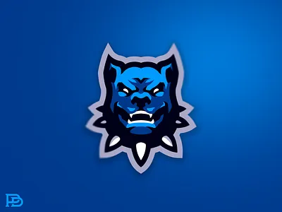 Angry Dog Mascot Logo angry app art blue branding bulldog design dog e sports flat icon illustration logo mascot mascot logo vector web white