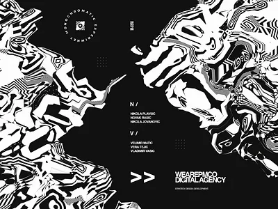 Monochromatic Distorted Shapes blackandwhite distortion helvetica monochromatic monochrome poster design shader shapes wrpm