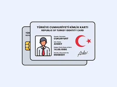 Turkish Identity Card card design graphic identity illustration personal turkish vector