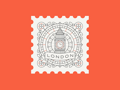 London big ben geometric illustration line art london postage stamp retro vector victorian vintage