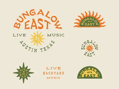 Bungalow East branding bungalow east illustration logo star sun typography