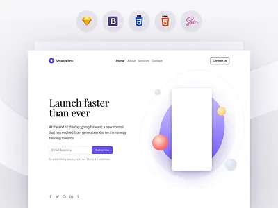 Shards Pro - Mobile App app bootstrap clean cover cover design design hero interface landing mobile modern ui user interface ux web