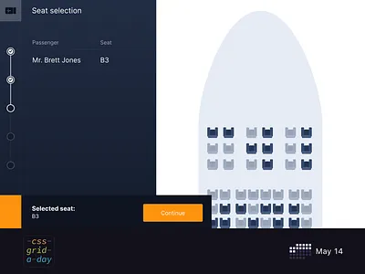Flight Seat picker | CSS Grid May 14 booking css grid flight grid