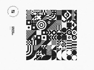 B&W Geometric Shapes blackandwhite circles dots geometric illustration monochrome pattern shapes squares tile