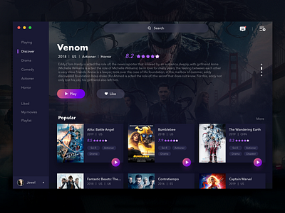 Movie app design dribbble mac movie movie app ui web website