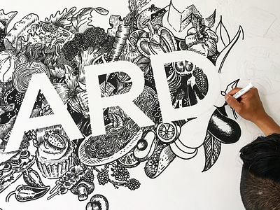 Ricardo Wall lettering art botanical branding canada design draw drawing graphic design graphicdesign handmade illustration lettering lettering art lettering artist montreal mural typography wallart