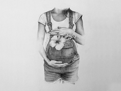 A Mother's Day Piece analog art artwork drawing flower hawaiian pencil pencil art pencil drawing sketch