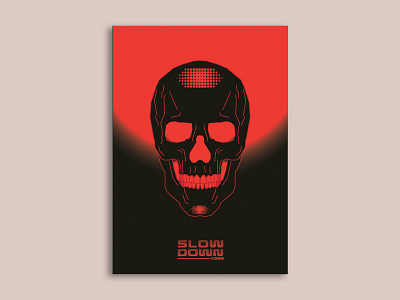 SLOW DOWN art black character color death design futuristic graphic illlustration illlustrator poster red skull vector