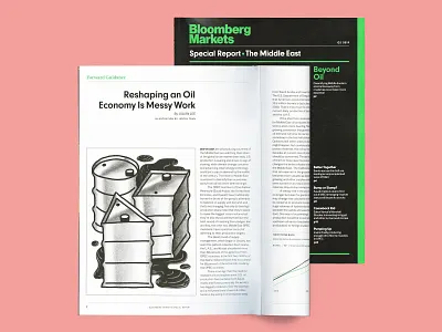 Bloomberg Markets / The Middle East bloomberg editorial illustration middle east oil