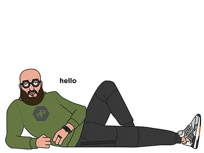 hello characters illustration self portrait vector