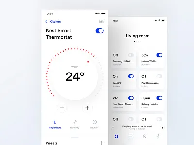 (2019) Control Your Home aircon app automation clean control design heat home light minimalistic smart ui ux
