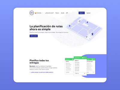 Landing Page / Route Assistant design illustration logistic ui ux vector visual design