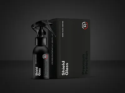 Gibson Shield — Packaging Spray Bottle & Box automotive box design box packaging branding ceramic coatings identity label design label packaging packaging packaging design racing visual identity