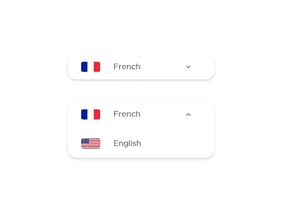 Daily UI - #9 Dropdown Languages // CreativeWorld 2d art daily design drop dropdown english flat french graphic graphics design languages purple shadow simple ui website white