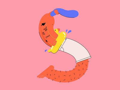 36 days of type S character design design drawing duck floatingtube guy illustration ipad man procreate summer swim swimsuit vector