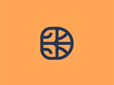 Abstract symbol abstract basketball brain geometric lines minimalist modern solid strong symbol