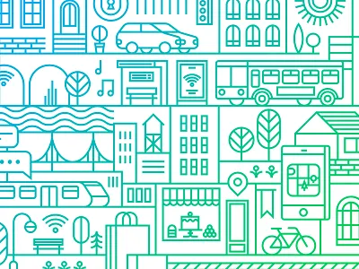 Cox Communications - City city cityscape line lineart vector
