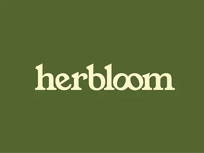 herbloom bloom brand branding color flat floral green herb herblooom illustrator logo lula minimal retro serif type typography vector wordmark