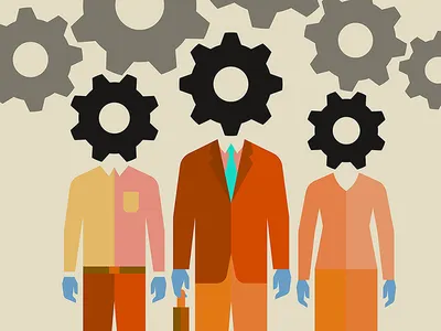 Corporate Cogs graphic design illustration