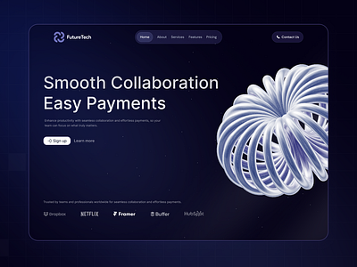 Website Hero Design 3d design hero landing page modern professional simple ui web3