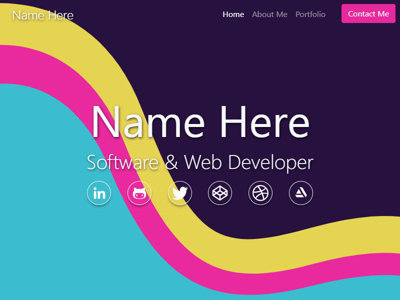 Flat Portfolio Splash Page Concept animation app bootstrap branding css design flat html 5 icon illustration javascript minimal responsive scss typography ui ux vector web website